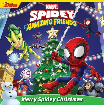 Paperback of Spidey and His Amazing Friends: Merry Spidey Christmas by Marvel, featuring Spider-Man and festive holiday illustrations.