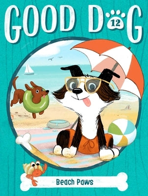 Paperback Beach Paws book by Little Simon featuring colorful illustrated paws and playful beach scene on the cover.