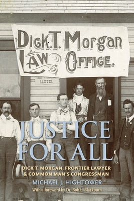 Paperback book titled "Justice for All" by Dick T. Morgan, featuring a cover image with a front cover design and title text.