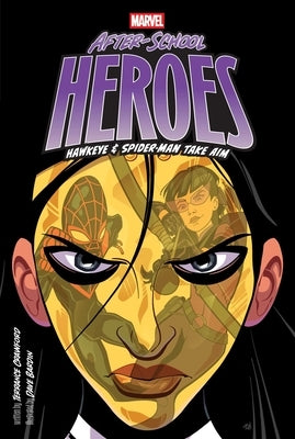 Paperback Hawkeye & Spider-Man Take Aim book by Simon Spotlight featuring comic-style illustrations of Hawkeye and Spider-Man in action.