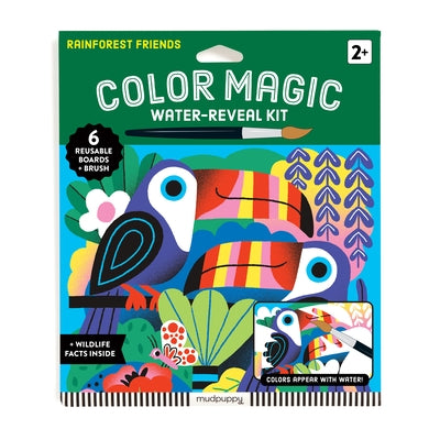 Rainforest Friends Color Magic Water-Reveal Kit Paperback Galison
