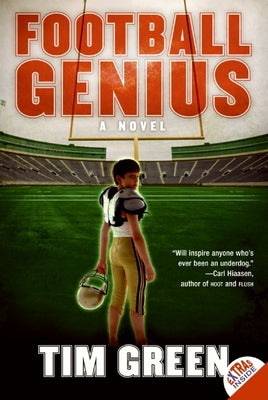 Paperback football book titled Football Genius by HarperCollins shown with cover design and title on the front.