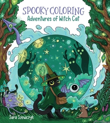 Spooky Coloring: Adventures of Witch Cat paperback book by Page Street Publishing with colorful Halloween-themed illustrations.