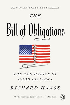Paperback copy of "The Bill of Obligations: The Ten Habits of Good Citizens" by Penguin Publishing Group, showing the book cover.