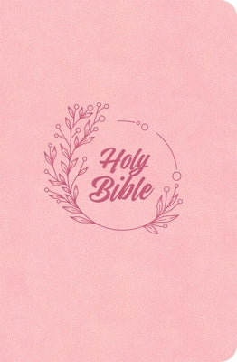 Holman Bible Publishers KJV Compact Bible in soft pink Leathertouch with gold-edged pages, compact and portable for personal study.
