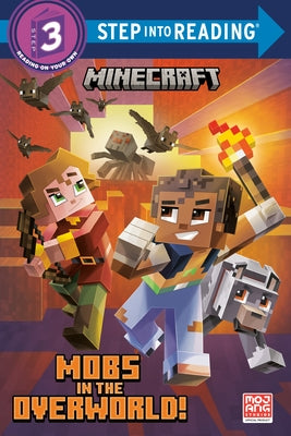 Paperback Minecraft Mobs in the Overworld book cover featuring colorful pixel art and characters from the popular video game.
