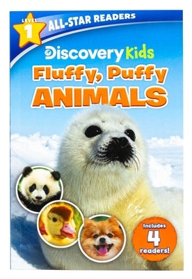 Discovery Kids All-Star Reader: Fluffy, Puffy Animals paperback book with colorful illustrated animal characters for early readers.