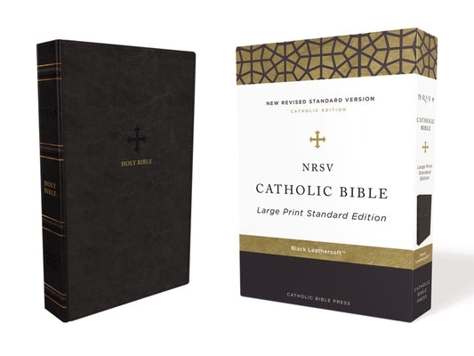 Catholic Bible Press NRsv Catholic Bible in black Leathersoft cover with large print and comfort print design.