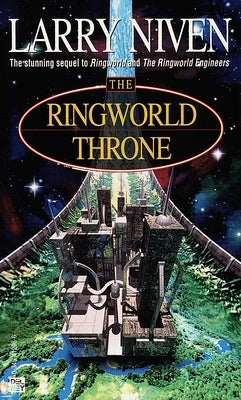 Mass market paperback book titled The Ringworld Throne by Del Rey Books, featuring the cover art with science fiction imagery.