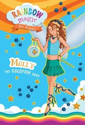 Paperback Rainbow Magic Pet Fairies Book #6 featuring Molly the Goldfish Fairy by Silver Dolphin Books, showing the colorful cover.