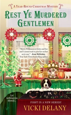 Rest Ye Murdered Gentlemen mass market paperback book by Penguin Publishing Group, featuring a cover with holiday-themed design.