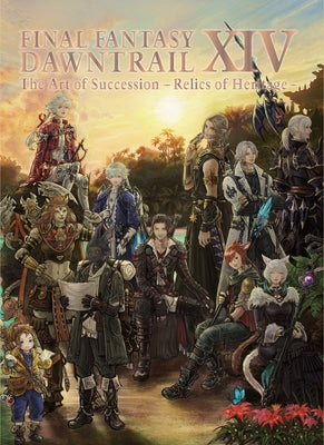 Square Enix Books Final Fantasy XIV Dawntrail The Art of Succession paperback with colorful cover art and detailed illustrations.