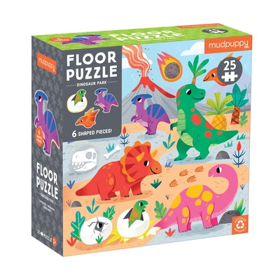 Dinosaur Park 25 Piece Floor Puzzle with Shaped Pieces Other Galison