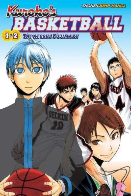 Paperback of Kuroko's Basketball, Vol. 1 manga by Viz Media featuring colorful cover art with characters from the series.