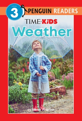 Paperback book titled "Time for Kids: Weather" by Penguin Young Readers Group, featuring colorful weather illustrations on the cover.