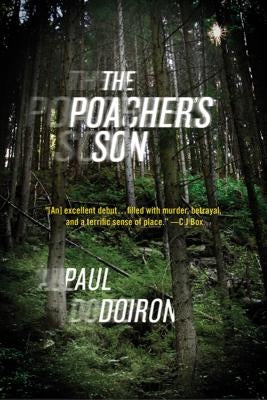 Paperback of The Poacher's Son novel by Minotaur Books, featuring a cover with outdoor woodland scene and a hunter.