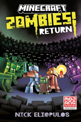 Paperback of Minecraft: Zombies Return! official novel by Random House Worlds, featuring Minecraft zombie characters on the cover.