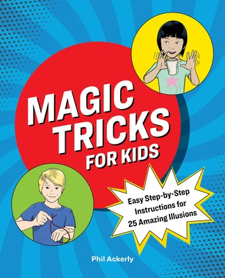Paperback book titled "Magic Tricks for Kids" by Callisto Kids showing colorful illusion images on the cover.