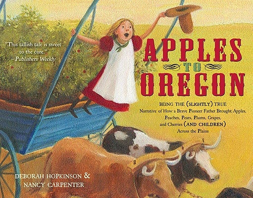 Paperback of Apples to Oregon by Aladdin Paperbacks showing the book cover with colorful fruit illustrations.