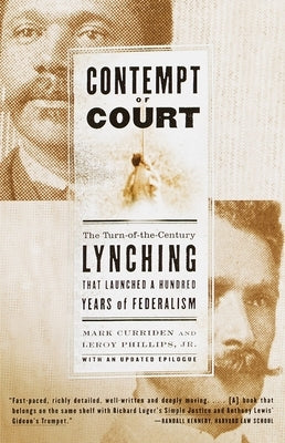 Paperback book cover of "Contempt of Court" by Anchor Books, featuring historical imagery related to early 20th-century lynching.