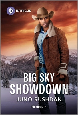 Mass market paperback of "Big Sky Showdown" by Harlequin Intrigue, featuring a dramatic cover with a rugged mountain backdrop.