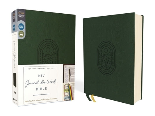 Niv, Journal the Word Bible (Perfect for Note-Taking), Leathersoft, Green, Red Letter, Comfort Print: Reflect, Take Notes, or Create Art Next to Your Bible Zondervan
