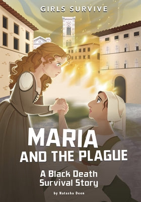 Paperback of "Maria and the Plague," a Black Death survival story by Stone Arch Books, featuring medieval characters and settings.