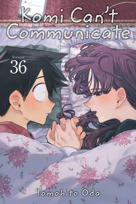 Paperback copy of Komi Can't Communicate, Vol. 36 manga by Viz Media featuring cover art with characters from the series.