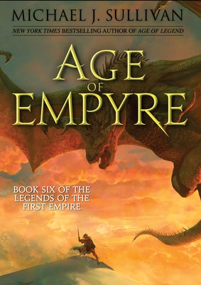 Paperback copy of Age of Empyre by Riyria Enterprises LLC, featuring fantasy book cover art with medieval design elements.