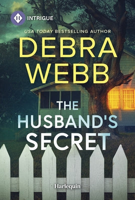 Mass market paperback of The Husband's Secret novel by Harlequin Intrigue, featuring a mysterious book cover design.