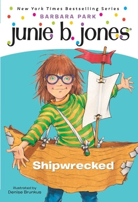 Paperback of Junie B. Jones #23: Shipwrecked by Random House Books for Young Readers, showing the book cover with colorful illustrations.