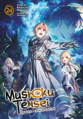 Paperback of Mushoku Tensei: Jobless Reincarnation Volume 24 light novel by Airship, showing the front cover with colorful artwork.