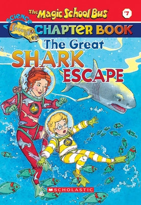Paperback of The Great Shark Escape by Scholastic Paperbacks showing the book cover with colorful ocean-themed illustrations.