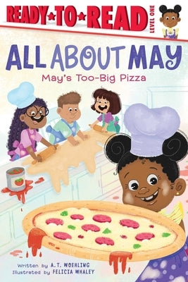 Paperback of May's Too-Big Pizza Ready-To-Read Level 1 by Simon Spotlight showing the book cover with colorful illustrations.
