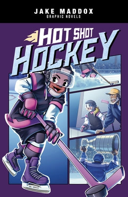 Hot Shot Hockey paperback book by Stone Arch Books featuring a colorful cover with hockey players in action.
