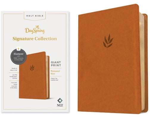 NLT Personal Size Giant Print Bible, Filament-Enabled Edition (Leatherlike, Classic Tan, Red Letter): Dayspring Signature Collection by Tyndale