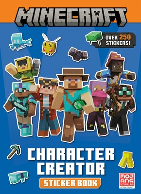 Minecraft Character Creator Sticker Book by Random House Books for Young Readers, featuring colorful character stickers on a paperback cover.