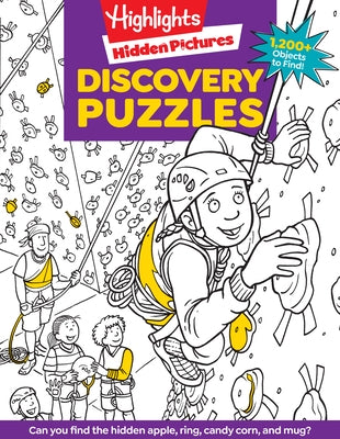 Paperback Discovery Puzzles by Highlights Press featuring colorful, engaging activity pages for children.