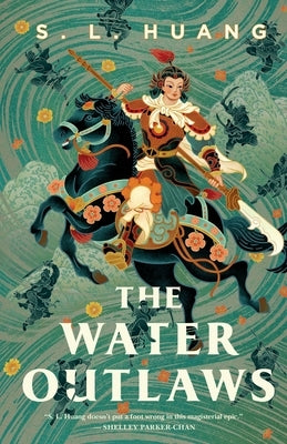 Paperback copy of The Water Outlaws by Tor Books, featuring the book cover with underwater imagery and bold title text.