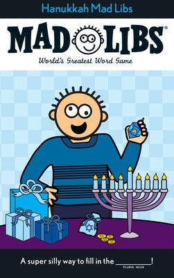 Paperback Hanukkah Mad Libs game by Mad Libs featuring colorful Hanukkah-themed illustrations on the cover.