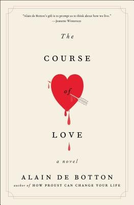 Paperback copy of The Course of Love by Marysue Rucci Books, featuring a close-up of the book cover with decorative design.