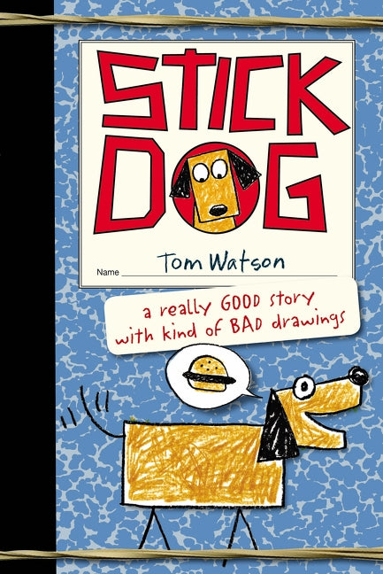 Paperback Stick Dog book by HarperCollins, featuring colorful cover art with cartoon dog illustration.