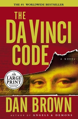 Paperback copy of The Da Vinci Code by Random House Large Print Publishing, showing the front cover with artwork and title.