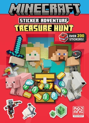 Minecraft Sticker Adventure: Treasure Hunt paperback book by Random House Books for Young Readers with colorful cover and stickers.