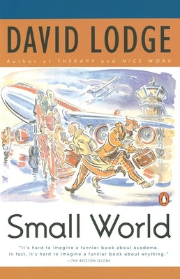 Small World paperback book by Penguin Publishing Group with colorful cover art, featuring a whimsical illustration.