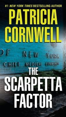 Cover of The Scarpetta Factor by Berkley Books, mass market paperbound edition featuring a dark-themed design with a silhouette graphic.