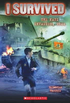 Paperback book cover of "I Survived the Nazi Invasion, 1944" from Scholastic Inc., featuring historical illustrations and title text.