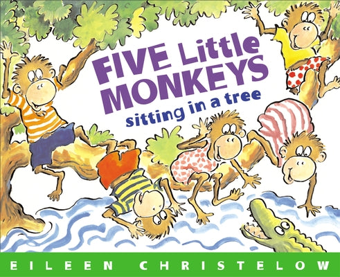 Paperback of "Five Little Monkeys Sitting in a Tree" by Clarion Books, featuring colorful illustrations of five monkeys in a tree.