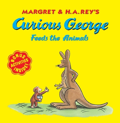 Paperback of Curious George Feeds the Animals by Clarion Books showing Curious George feeding animals on the cover.