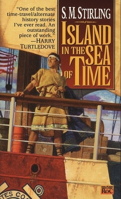 Mass market paperbound of Island in the Sea of Time by Ace Books, showing the book's front cover with ocean-themed artwork.